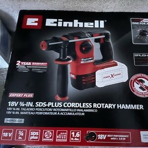 Red and Black Cordless Rotary Hammer